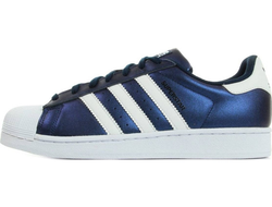 Adidas Superstar White Blue Metallic
