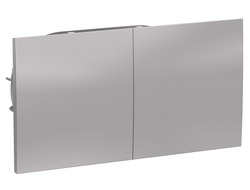 Розетка двойная 2+2Р+Е со сдвижными крышками, алюминий - Systeme Electric - AtlasDesign - ATN000328