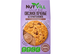 Печенье овсяное "С шоколадом", без сахара и без глютена, 85г (NutVill)