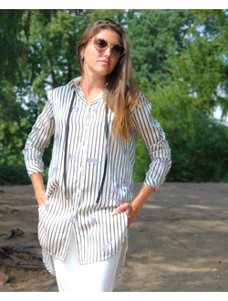 Рубашка-туника с принтом "кошки"