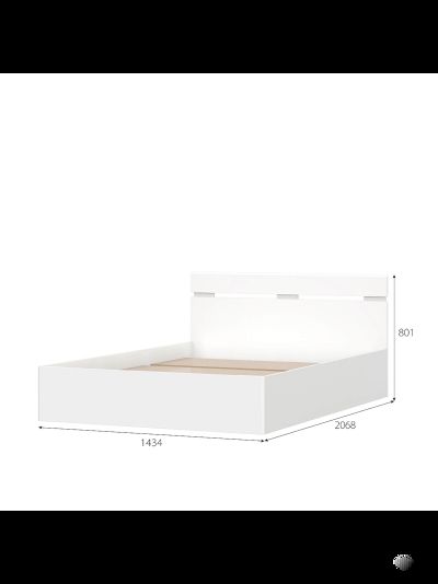 Одри СИМПЛ Кровать 1,4м (с основанием) Белый