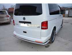 Защита заднего бампера угловая большая d60 для Volkswagen T5 Caravelle (2009-2015)