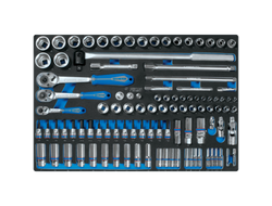 Набор торцевых головок 1/4", 3/8", 1/2" с принадлежностями, ложемент, 103 предмета KING TONY 9-9503MRV01