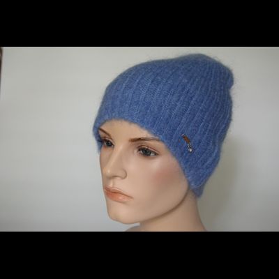 Шапка женская из мохера Vizio Италия 6946 CYO голубая