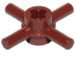 Technic, Axle Connector Hub with 4 Bars and Through Axle Hole, Reddish Brown (68888 / 6316697)