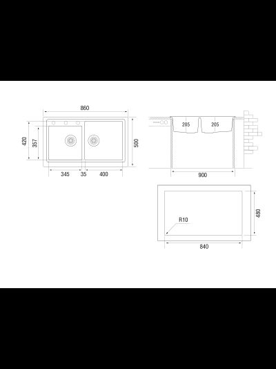 Мойка LONGRAN CLASSIC CLS860.500 20