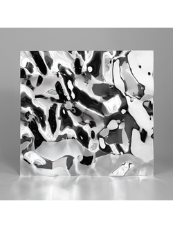 Декоративная нержавеющая сталь 3D Mirror Water Ripple Middle Silver Артикул - 8К (М) / рябь на воде (серебро)