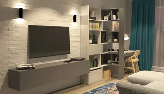 Стеллаж-трансформер НЬЮ ТОН ГРЕЙ