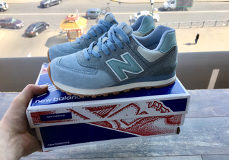 Кроссовки New Balance 574 Blue замшевые