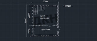 Дом 5*6 с рубленной перегородкой и фронтонами