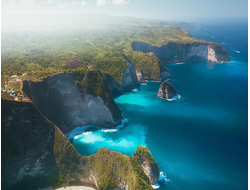 Картина обогреватель, спутниковое фото острова Нуса Пенида