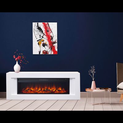 Линейный электрокамин Line WT с очагом Vision 42 LOG LED