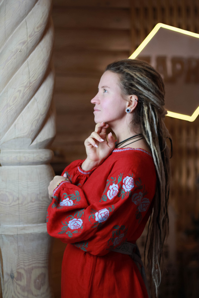 Платье славянское с вышивкой "Русская Душа"