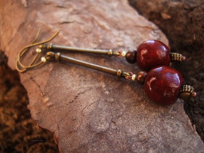 Серьги в стиле бохо "Сказка про волшебные лесные ягоды"