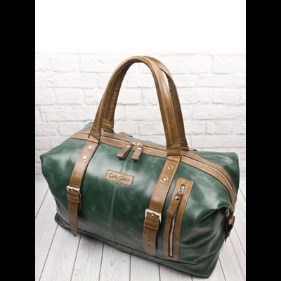 Кожаная дорожная сумка Campora Premium dark green (арт. 
4019-11)