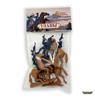 Набор солдатиков "Уланы" - 3 пеших + 3 всадника + 3 лошади