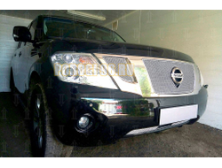 Защита радиатора Nissan Patrol 2010-2013 chrome низ с FCW PREMIUM