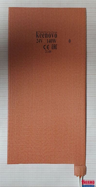 Гибкая нагревающая пластина 140 Вт 24 В (175х350) (терм.1) Keenovo (Без 3м скотча, выносной датчик на 0 градусов) (Подогрев АКБ)