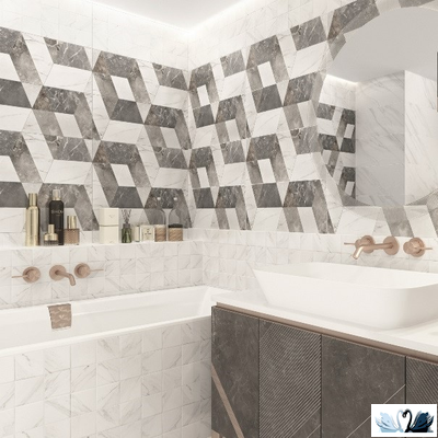 Плитка настенная Gracia Ceramica Celia white wall 03 square 25 х 60 см мрамор