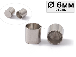КОЛПАЧОК КЛЕЕВОЙ ИЗ НЕРЖАВЕЮЩЕЙ СТАЛИ БЕЗ ПЕТЕЛЬКИ (ЗАГЛУШКА), отверстие 6мм, цвет НИКЕЛЬ/СТАЛЬ