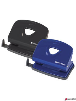 Дырокол BRAUBERG «Partner», металлический, средний, на 20 листов, ассорти (синий/черный).       222525