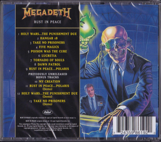 Купить диск Megadeth - Rust In Peace в интернет-магазине CD и LP "Музыкальный прилавок" в Липецке