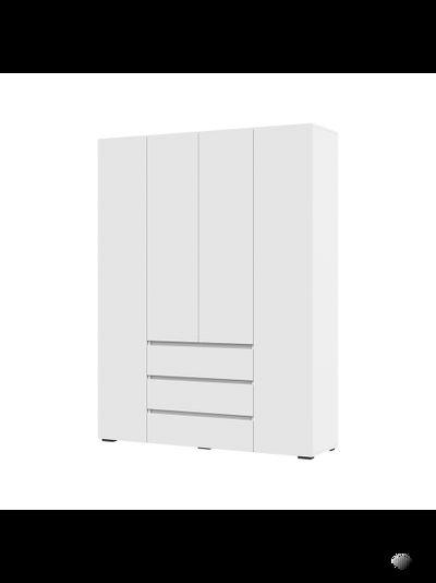 Хелен ШК 05 шкаф 4-х створчатый с ящиками Белый