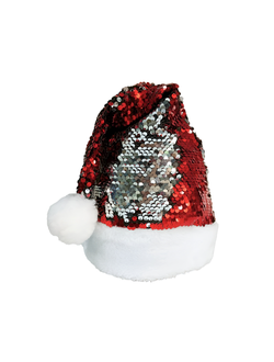 Колпак новогодний #6130-4 цена за 12шт.  цвет: красный/серебристый