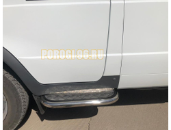 Пороги с накладным листом d42 для ГАЗель Соболь