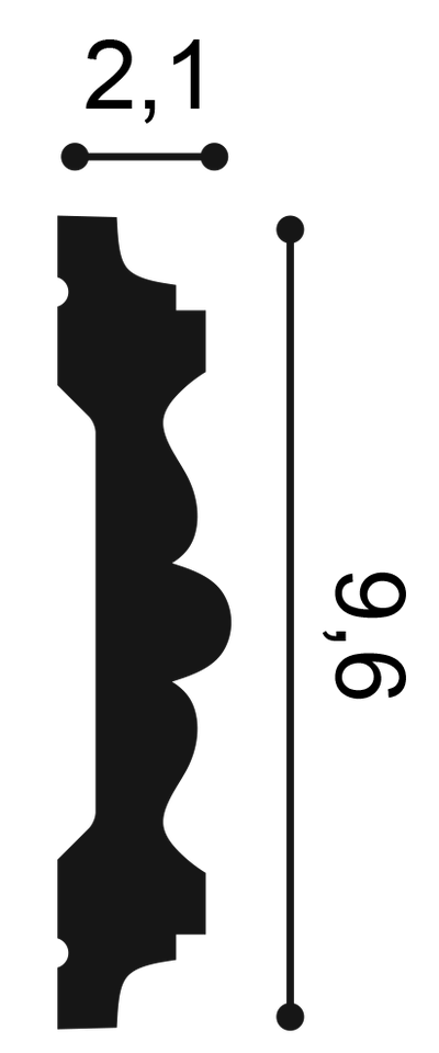 Orac Decor P9020 Orac Luxxus гладкий молдинг из полиуретана, 2 м.