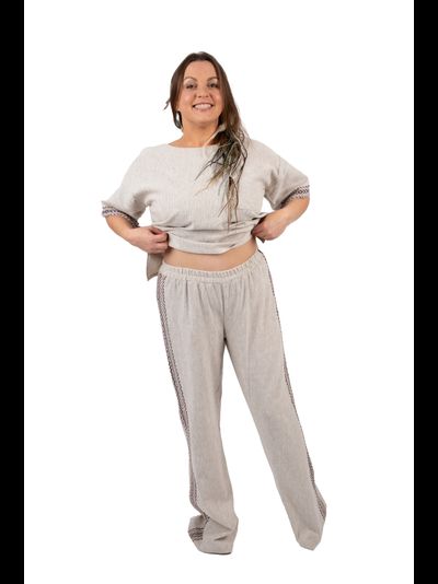 Костюм для дома и практик из льна ручного ткачества