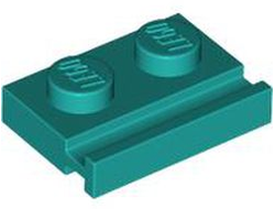 Plate, Modified 1 x 2 with Door Rail, Dark Turquoise (32028 / 6441762)