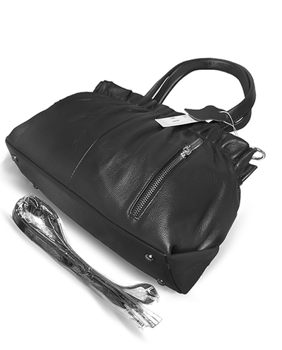 (АРТИКУЛ: 8872/1) СУМКА ЖЕНСКАЯ СРЕДНЕГО РАЗМЕРА, НАТУРАЛЬНАЯ КОЖА, ЧЕРНАЯ, С ПЛЕЧЕВЫМ РЕМНЕМ