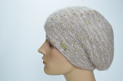 Розовый женский итальянский берет зима 2024 - 2025