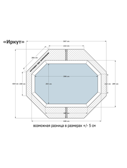 Деревянный морозоустойчивый бассейн "Иркут" 400 х 250 х 145 см Кристалл
