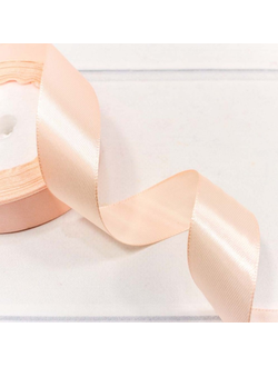 Лента атласная 25мм (07, персиковая), 22,9м