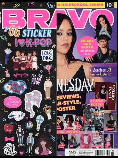 Bravo Magazine issue 10 2025 Wednesday, Jenna Ortega Cover, intpressshop