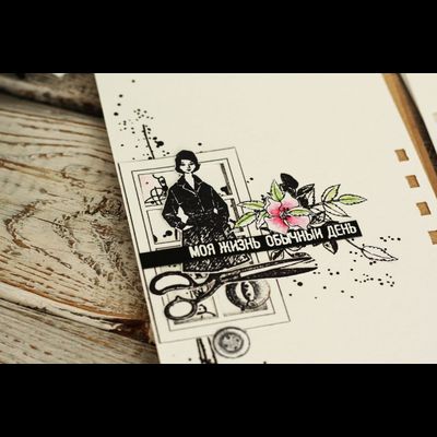 ФП штамп "Девушка в плаще"