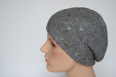 Разноцветный берет с буквами Vizio Италия 7085 В серый