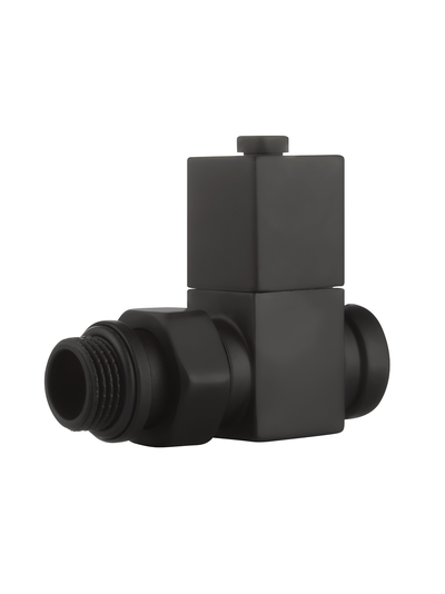 Набор дизайн-вентилей Royal Thermo CUBE, прямой (чёрный) 1/2"