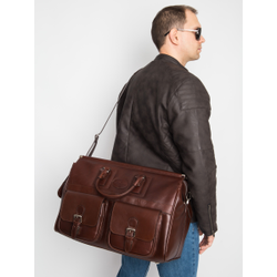Кожаный саквояж Fabriano premium brown (арт. 4008-53)