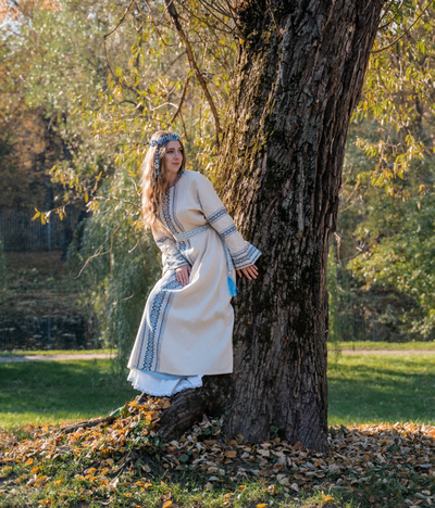 Платье "Белый Рассвет" ручное ткачество
