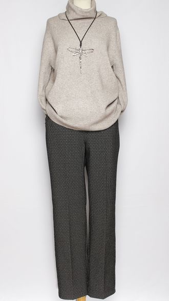 Свитер  хомут "ГЛАДКИЙ ВОРОТ"  бежевый, молочный, чёрный, серый, морская волна, коралл р.46-52