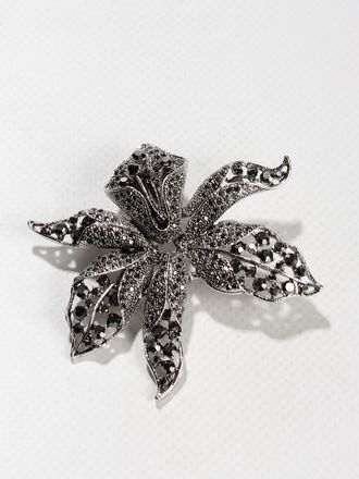 Брошь "Карамболь" белый металл