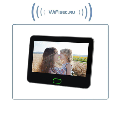 Автономный беспроводной надверный комплект (монитор 7" + панель вызова) с шлюзом LAN с DVR + модуль управления электронным замком, HD (Acebell)