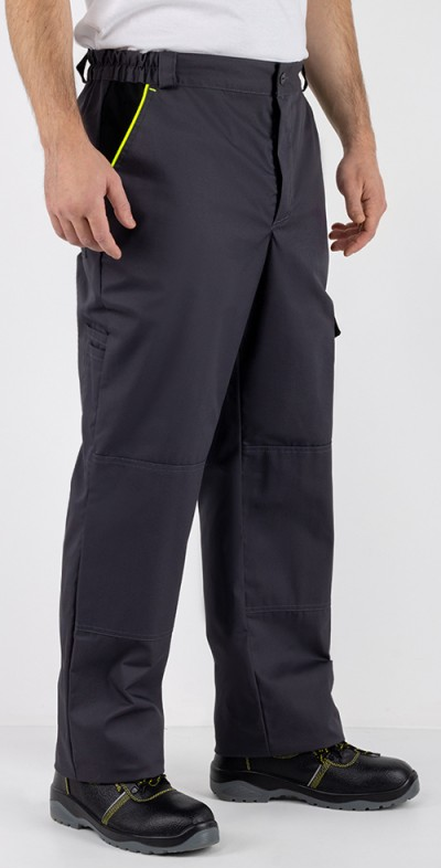 Брюки MILL-МАСТЕР цв. серый/чёрный/лимон, тк. твил 240