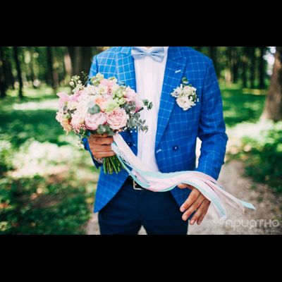 Букет невесты &amp; Бутоньерка № 1338