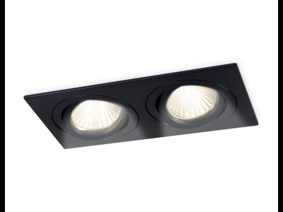Встраиваемый светильник Ambrella 2xMR16 2xGU5.3 max11W повор. черн. 175x95x28(156x81) TECHNO SPOT TN102627/2 BK
