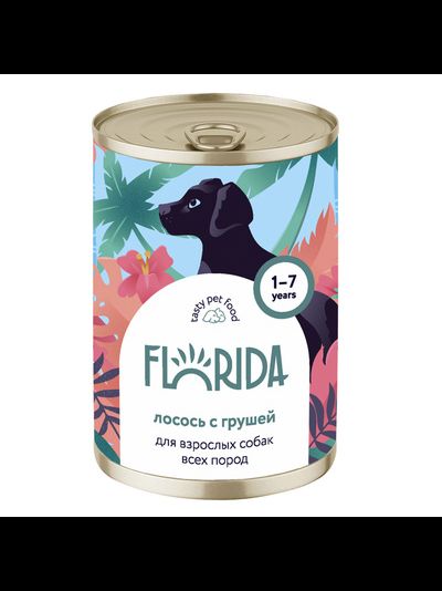 Florida (Флорида) влажный корм (консерва) для собак с лососем и грушей 400 г