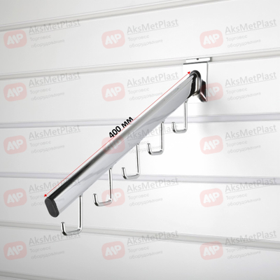 K154 Кронштейн хромированный для экономпанелей с 5-ю крючками под сумки